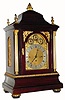 C.1890, Large, 3-fusee, 2-tune, 8-bell, quarter chime bracket clock, mahogany case with ormolu trim and finials. 