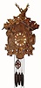 C.1890, German, Black Forest Trumpeter and Cuckoo, quarter striking, hunting motif wall clock, 3-weight. 