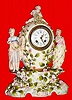 C.1890, German, Lenzkirch, porcelain figural clock, 8-day time and bell strike. 