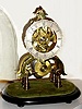 C.1875, English, Skeleton Clock, 1-Fusee, time only with glass dome. 