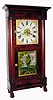 C.1840, Silas Burnham Terry, Plymouth, Conn, large brass works 8-day full column and cornice shelf clock with paw feet. 
