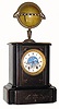 C.1880, French, Edouard Serin (signed globe and movement), terrestrial globe/world time clock, with bell strike, 8-day. 