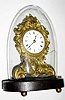 C.1850, Jerome Botsford "Paris"; model shelf clock, balance wheel with embossed brass facade and porcelain dial. 