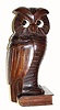 C.1930, German, WISE OLD OWL, rotating eye clock, carved wood. 