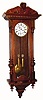 C.1886, German, Gustav Becker, 2-Wt, Vienna Regulator, serial No. 583751, in a walnut case with carved half columns to the side. 