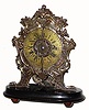 Mid 19th Century, Austrian copy of an early 17th century table alarm clock with cows tail pendulum. 