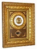 C.1820, Austrian, Gilded Frame Grand Sonnerie wall clock 8-Day, with pull wind 2-tune music box in base, as-found. 