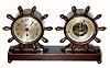C.1936, Chelsea Clock Co., "Fulton", for Ovington's, New York, 8-day time/barometer/thermometer set desk timepiece. 