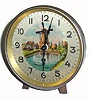 C.1920, German, small desk clock with animation on dial. 