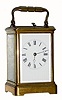 C.1900, Brass Cased Carriage Clock, time, strike and repeat, in a simple Corniche case. 