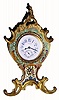 C.1900, French, for Shreve and Co., San Francisco (on dial), ladies enameled brass boudoir clock. 