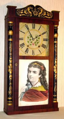 C.1835, Chauncey Boardman and Joseph A. Wells, Bristol, Conn, 30 hour wood works, column and splat. — Antique Clocks Price Guide
