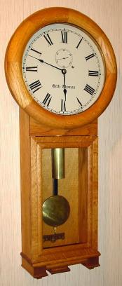 C.1990, Repro of Seth Thomas No. 2 Regulator, in an oak case with no finish. — Antique Clocks Price Guide