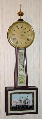 C.1830, Mass Banjo, 8-day, weight, mahogany case. — Antique Clocks Price Guide