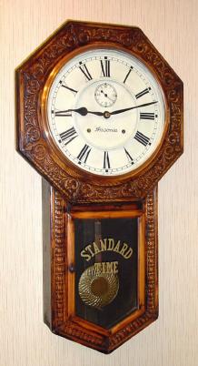 C.1901, Ansonia, REGULATOR D, 8-day time and strike, in an embossed oak long drop octagon case. — Antique Clocks Price Guide