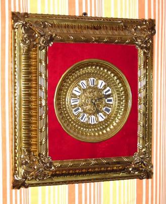 C.1886, Ansonia Clock Co., "Richelieu", 8-day lever movement plush wall timepiece. — Antique Clocks Price Guide