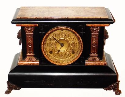 C.1894, Seth Thomas Clock Co., 8-day time/strike Adamantine mantel clock. — Antique Clocks Price Guide