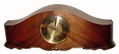 C.1950, German, Art Deco, Striking Mantel clock, circasian walnut, 8-day. — Antique Clocks Price Guide