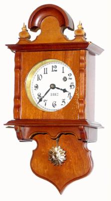 C.1982, Miniature German Free-swinger reproduction, 8-day timepiece. — Antique Clocks Price Guide