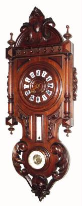 C.1890, French, 8-day time and strike thermometer, barometer cartel clock. — Antique Clocks Price Guide