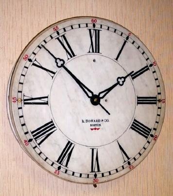 C.1925, E. Howard and Co., Boston, Marble dial No. 21, 24" dial, spring driven. — Antique Clocks Price Guide