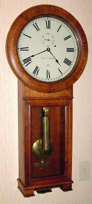 C.1900, Seth Thomas Regulator No. 2 in oak, single weight, timepiece. — Antique Clocks Price Guide