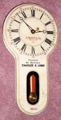 C.1865 (dated) E. Howard and Co., No. 19 Marble Dial clock, 8-day, one weight. — Antique Clocks Price Guide