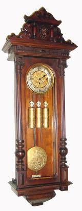 C.1890, German, Gustav Becker, 3-Weight "Vienna Regulator", grand sonnerie, in a walnut case. — Antique Clocks Price Guide