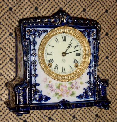 C.1910, Ansonia TITAN, porcelain china mantel clock, 8-day gong strike. — Antique Clocks Price Guide