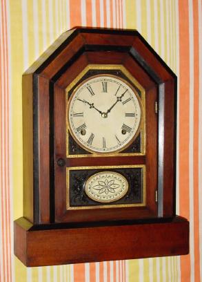 C.1875 Jerome and Co., (New Haven Clock Co.), 8-day time and strike shelf clock. — Antique Clocks Price Guide