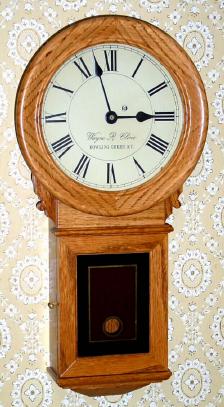C.2001, Wayne R. Cline, Bowling Green, KY, mini No. 70 regulator, in oak, with 8-day lever movement. — Antique Clocks Price Guide