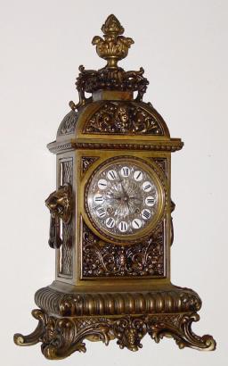 C.1890, French, Japy, Bronze Architectural clock, 8-day bell strike. — Antique Clocks Price Guide