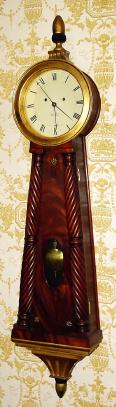 C.1832, Joseph Dyar, Middlebury, VT, (Attrib), 8-day time and alarm wall clock (2-wt). Dyar apprenticed to Lemuel Curtis in Concord and moved to Vermont in 1822. — Antique Clocks Price Guide