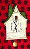 C.1935, Lux Clock Mfg, Waterbury, Conn HOUSE with NODDER, 30 hour novelty timepiece.