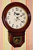 C.1881, E. Ingraham and Co., "Dew Drop", 8-day barbershop wall timepiece/ Waterbury-Kramer replacement dial.