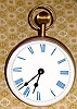 Modern GIANT Glass Paperweight timepiece, with C.1920, Waltham Watch Co, 8-day car clock movement, stem wind.