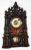C.1845, Unknown, 30-hour time/alarm iron front shelf clock.