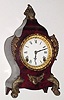 C.1904, Ansonia Clock Co., "Calais", 8-day time/strike enameled iron mantel clock.