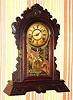 C.1880, F. Kroeber, NY, WASP, Walnut cased mantel clock, 8-day time and gong strike.
