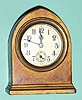C.1920, Jennings Bros, Bridgeport, Conn, mini cast spelter desk clock with porcelain dial.