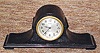 C.1920, Sessions, Mini Mahagony Tambour clock, time only, 30 hour, back wind.