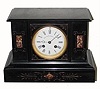 C.1900, French, black marble mantel clock. rectangular, 8-day time/strike, as-found, needs work.