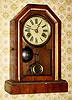 C.1900, German, Walnut Cottage clock, 1-day, time and strike on a bell.