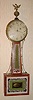 C.1815, Attributed to Simon Willard, Boston banjo, 1-weight, 8-day, with step train, T-bridge movement held in place with original fillister screws.