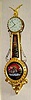 C.2003 (dated) Wayne R. Cline, Bowling Green, KY, repro girandole, gilt front with Aurora tablets, 8-day, weight.