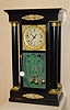 C.1860, Year Clock Co., 35 Cortland St, New York, Crane Patent Torsion clock, time and strike, runs for a year.