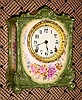 C.1901, Ansonia, La Barque, Royal Bonn, porcelain china mantel clock, 8-day gong strike.