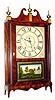 C.1828, Chauncey Ives, 30-hour time/strike wood movement pillar and scroll shelf clock.