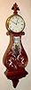 C.1980 (dated) Foster S. Campos, Pembroke, MA, mahogany lyre banjo clock.