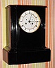 C.1890, Marti and Cie, 8-day time/strike black marble calendar clock, day, date and month.